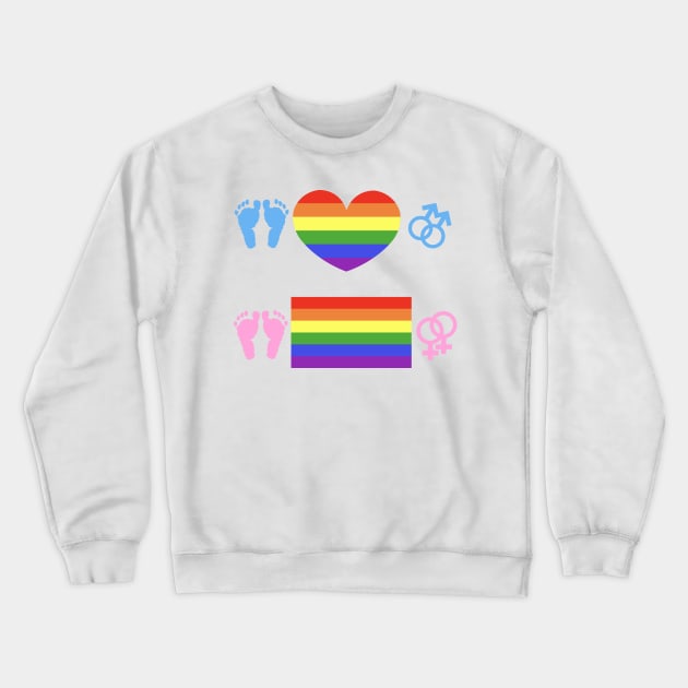 Rainbow flag, LGBT symbol on heart and gay and lesbian symbol Crewneck Sweatshirt by GULSENGUNEL